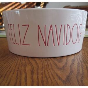 Rae Dunn “Feliz Navidog” pet bowl